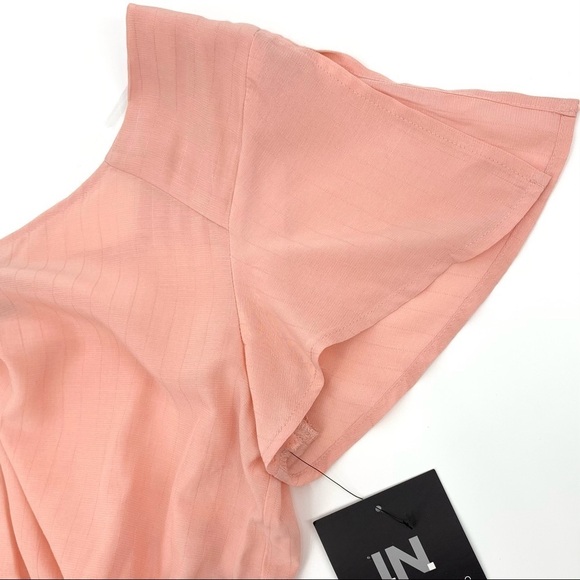 I.N. San Francisco Pink Split-Flutter Sleeve Peplum Blouse Top Size Small - Picture 5 of 8